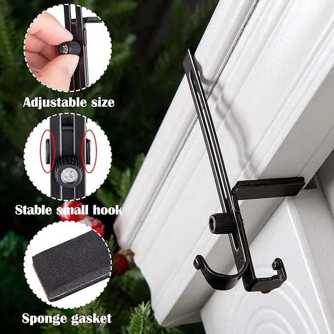 Mantel Stocking Hanger with Dual Hooks and Adjustable Fit, Rubber Pads, 20 lb Veldora