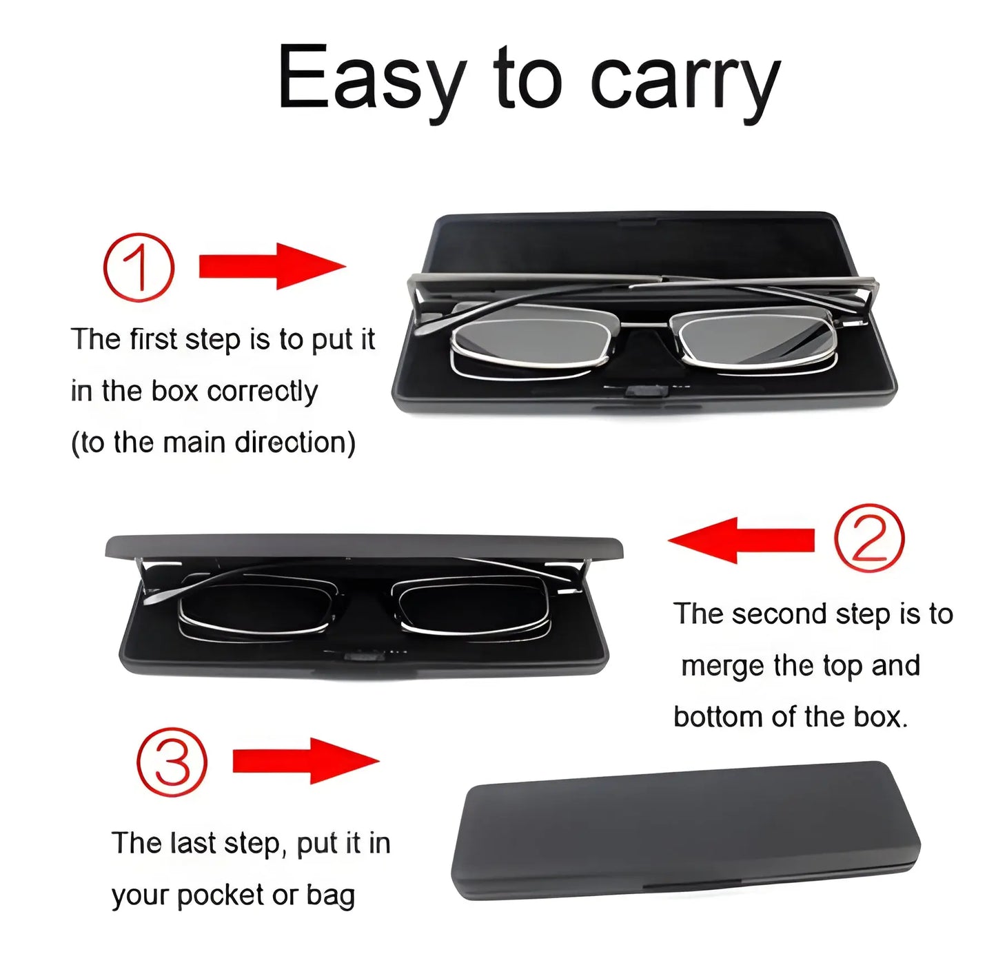 Folding Reading Glasses with Ultra Compact Fold and 90 Degree Spring Hinge, Slim Case Veldora