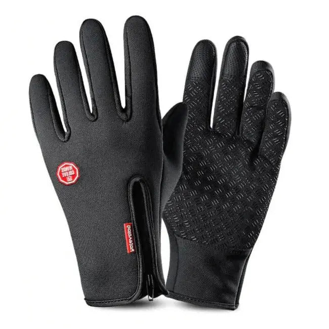 Touchscreen Winter Gloves with Full Palm Conductive Grip and Zippered Cuff, Wind-Resistant Veldora