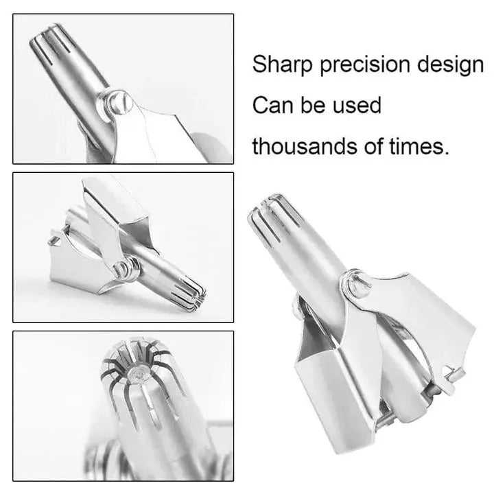 Nose Hair Trimmer with Rounded Safety Blade and Ergonomic Handle, Compact Stainless Steel Veldora