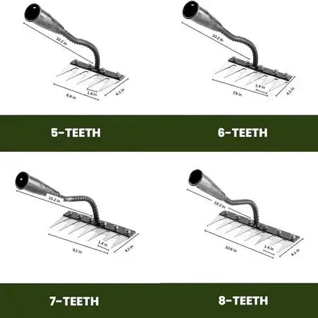 Garden Weeding Rake with Carbon Steel Head and Comfort Grip, Fits Standard Wooden Handles Veldora