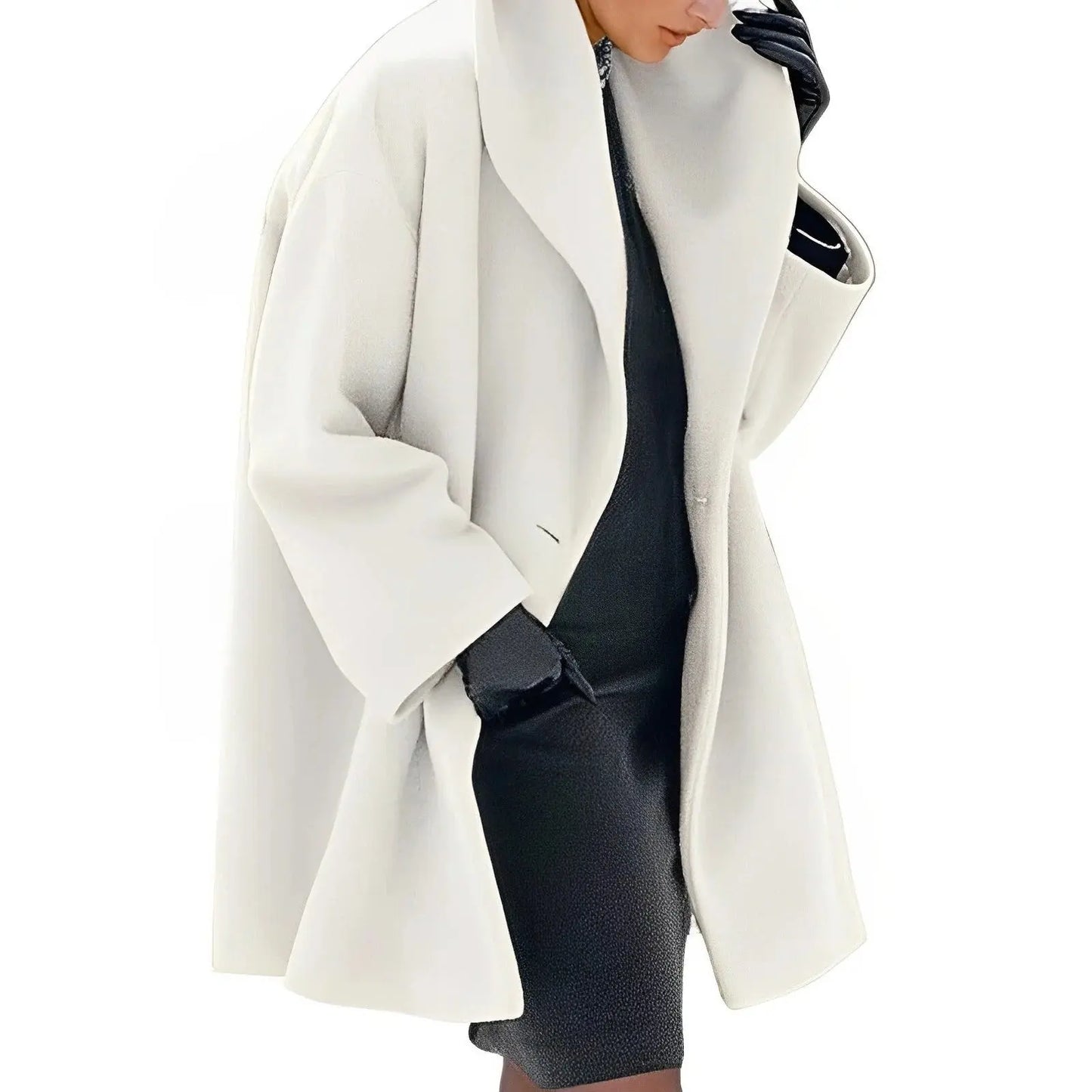 Wool Winter Coat with Detachable Belt and Insulating Lining, A-Line Fit Veldora
