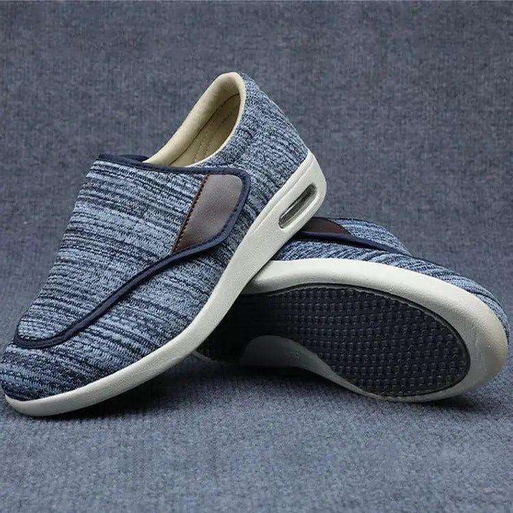 Wide Shoes for Swollen Feet with Removable Insoles and Hook-Loop Closure, Breathable Knit Veldora