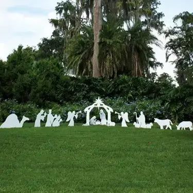 Outdoor Nativity Set with Weatherproof PVC and Easy Assembly, 4-Piece Set, 3 Figures Veldora