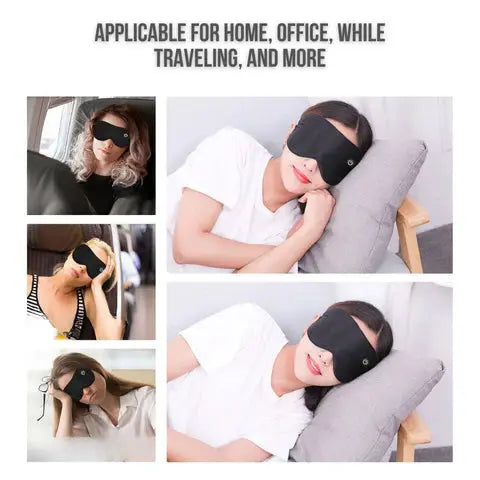Heated Eye Mask with Rechargeable Battery and Removable Silk Cover, 3 Heat Settings Veldora