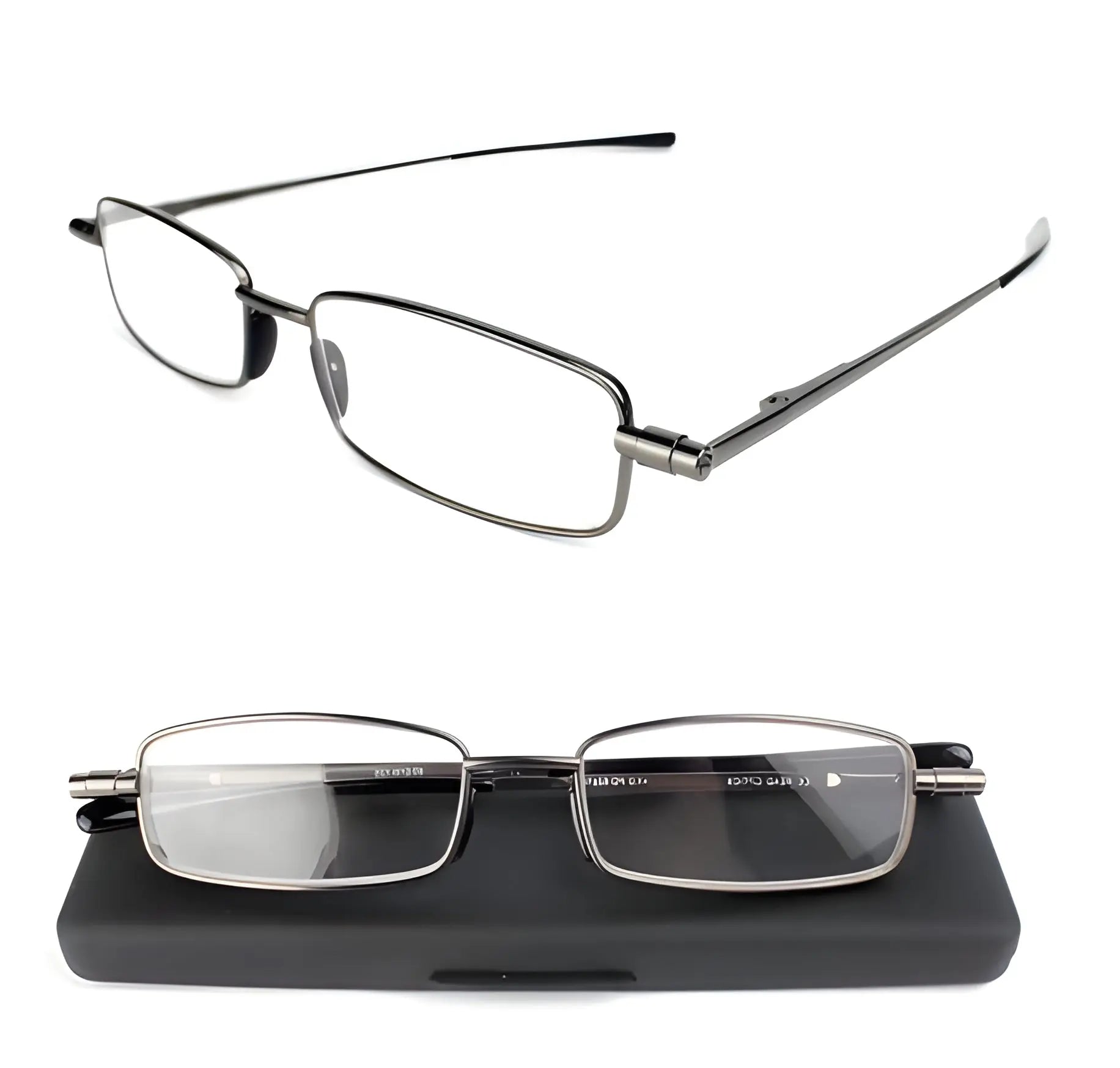 Folding Reading Glasses with Ultra Compact Fold and 90 Degree Spring Hinge, Slim Case Veldora