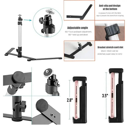 Ring Light with Tripod and 360° Phone Holder, 3 Color Modes, 10 Brightness Levels Veldora