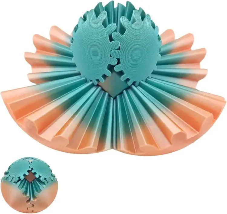 Gear Fidget Sphere with Interlocking Gears and Textured Grip, PLA Pocket Size Veldora