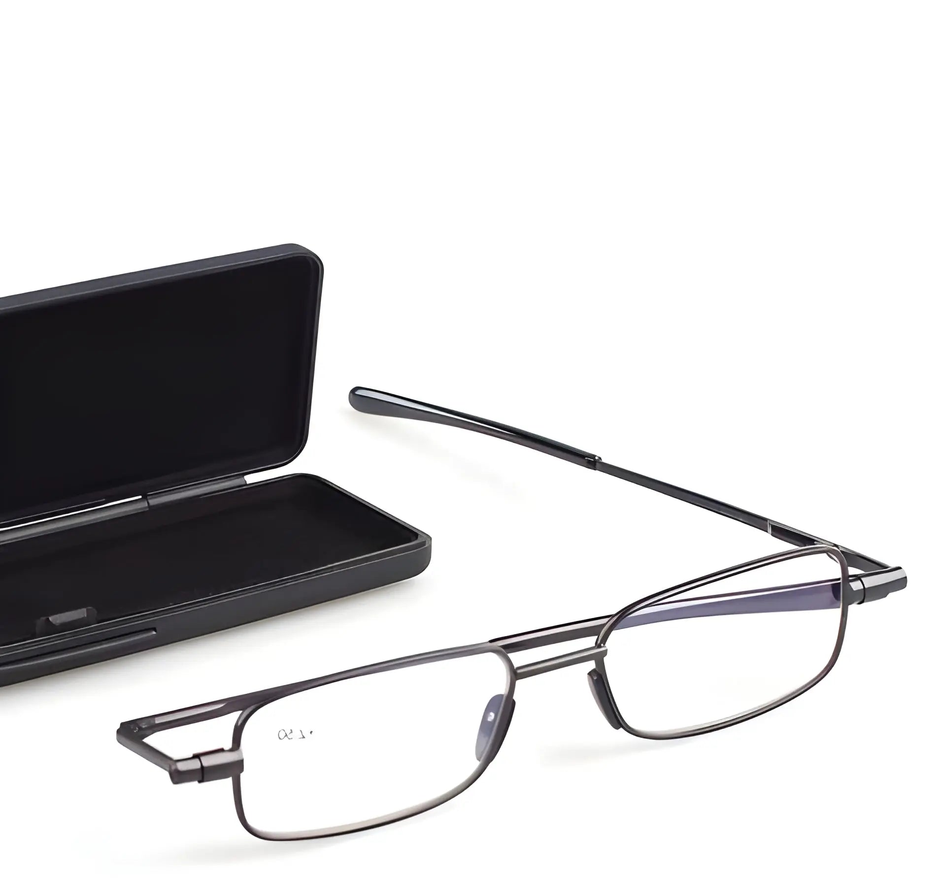 Folding Reading Glasses with Ultra Compact Fold and 90 Degree Spring Hinge, Slim Case Veldora