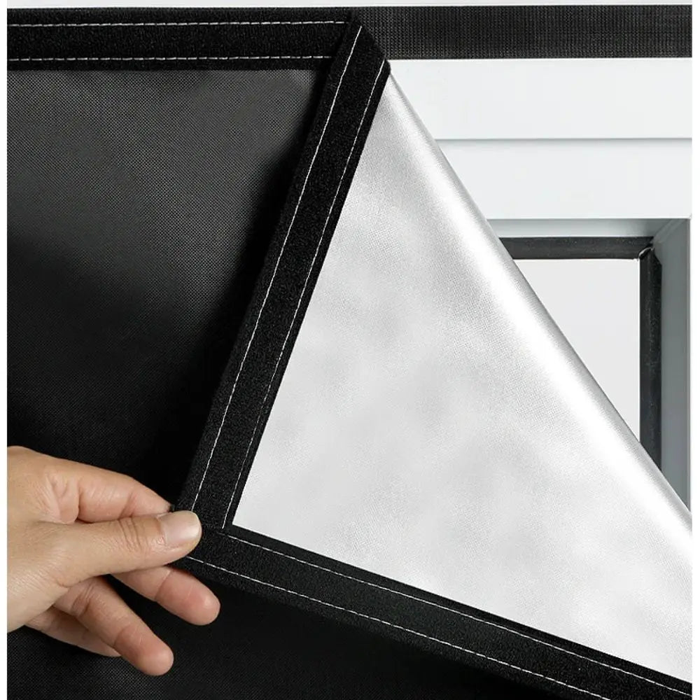 Blackout Window Shade with Static Cling and Easy Custom Trim, Black Veldora