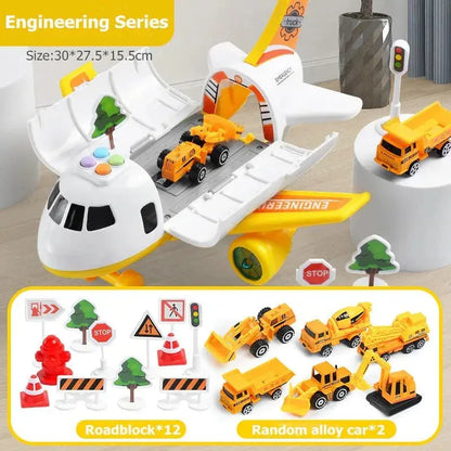 Toy Airplane Playset with Lights, Sound and Accessory Vehicles, 20 Pieces Veldora