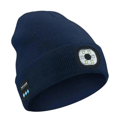 Bluetooth Beanie with Front LED Light and Built-In Speakers, Removable Module Veldora