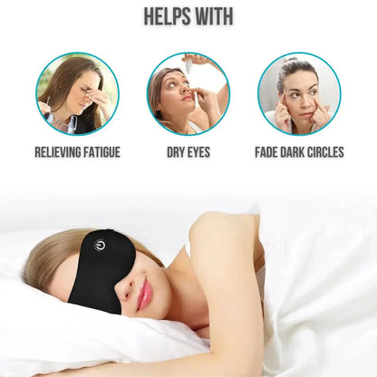 Heated Eye Mask with Rechargeable Battery and Removable Silk Cover, 3 Heat Settings Veldora