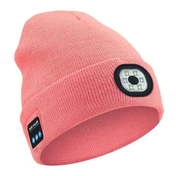Bluetooth Beanie with Front LED Light and Built-In Speakers, Removable Module Veldora