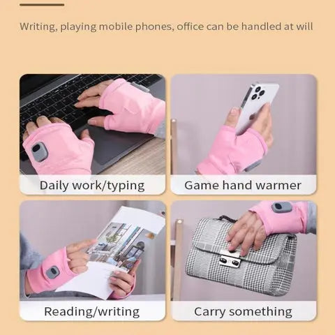 Heated Gloves with USB-C Rechargeable Battery and Adjustable Heat Control, Fingerless Veldora