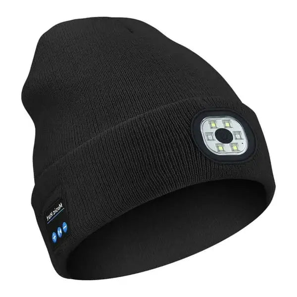 Bluetooth Beanie with Front LED Light and Built-In Speakers, Removable Module Veldora