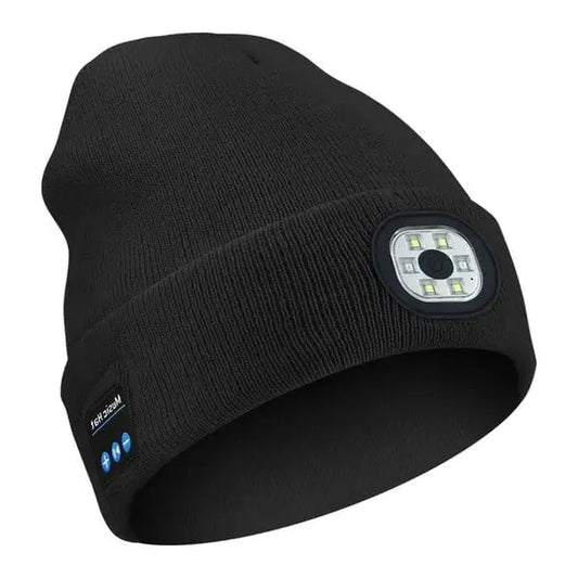 Bluetooth Beanie with Front LED Light and Built-In Speakers, Removable Module Veldora