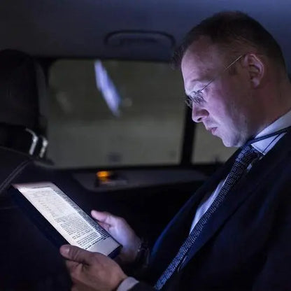 Book Light with Slim Flat LED Panel and Rechargeable USB Bookmark, Adjustable Brightness Veldora