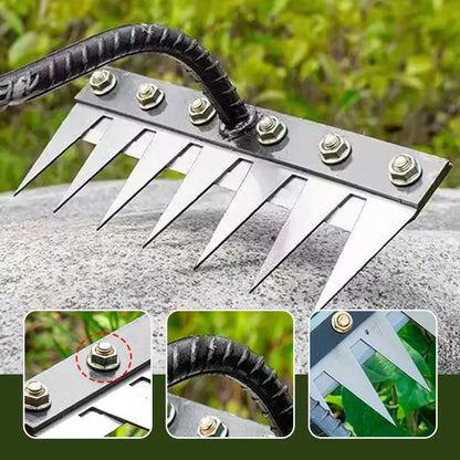 Rake Head with Carbon Steel Tines and Interchangeable Mount for Standard Wooden Poles Veldora
