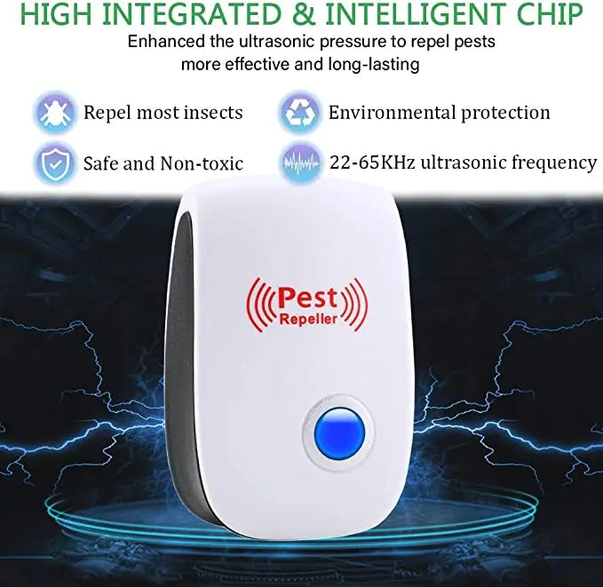 Ultrasonic Rat Deterrent with Broad Coverage and Low Energy, Nonchemical Home Pest Control Veldora