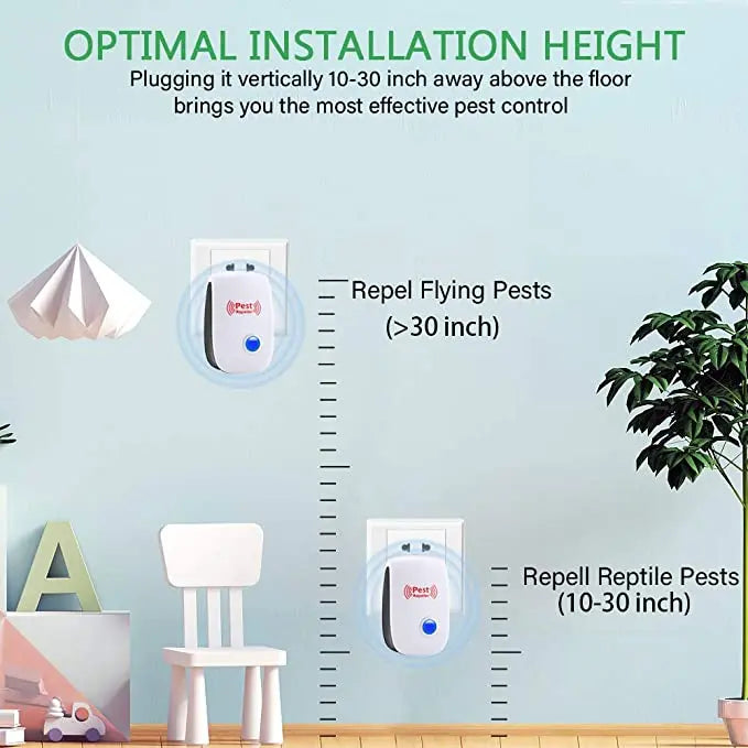 Ultrasonic Rat Deterrent with Broad Coverage and Low Energy, Nonchemical Home Pest Control Veldora