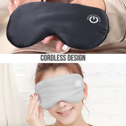 Heated Eye Mask with Rechargeable Battery and Removable Silk Cover, 3 Heat Settings Veldora