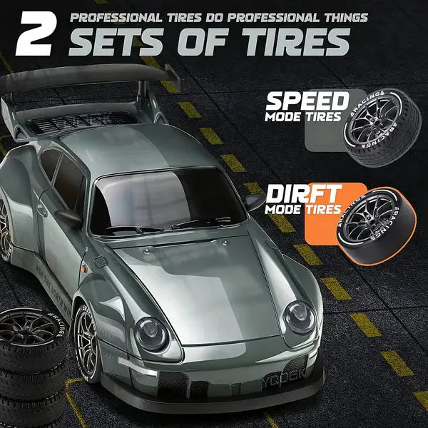 RC Drift Car with Four-Wheel Drive and Integrated LED Lights, Rechargeable Battery Veldora