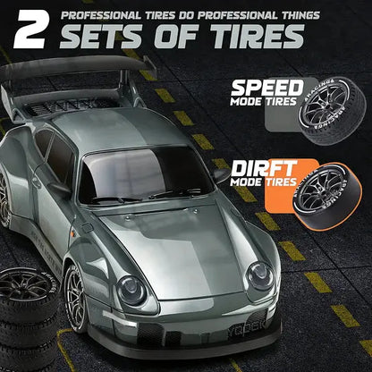 RC Drift Car with Four-Wheel Drive and Integrated LED Lights, Rechargeable Battery Veldora