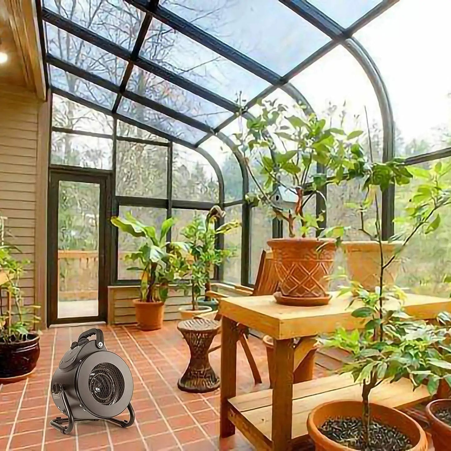 Greenhouse Space Heater with Water-Resistant Design and Steel Coil, 1500W for 160 Sq Ft Veldora