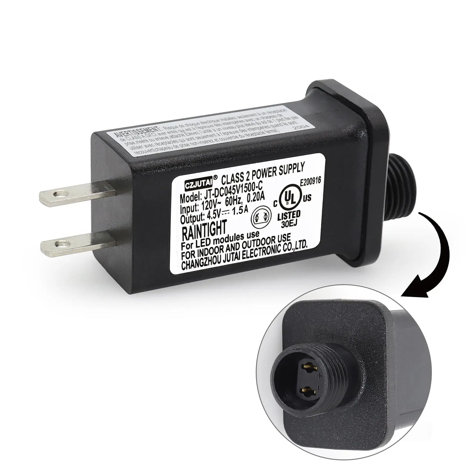 PREMIER ADAPTER Power Supply CZJUTAI JT-DC045V1500-IP44 4.5V 1.5A for Christmas, String, Projector, Lawn, Inflatable Devices (1 