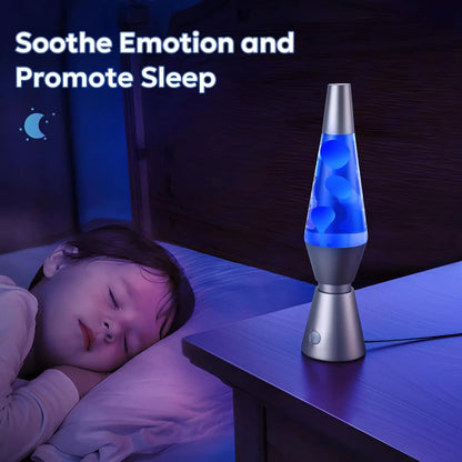 LED Lava Lamp with 17 RGBW Colors and Remote Control, 14.5in Metallic Finish Veldora