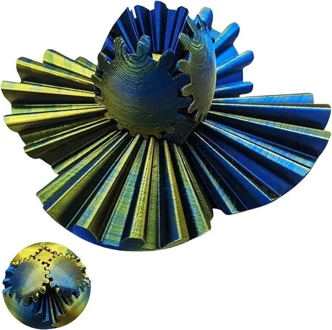Gear Fidget Sphere with Interlocking Gears and Textured Grip, PLA Pocket Size Veldora