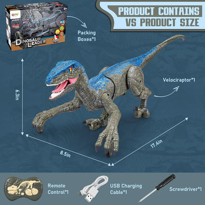 RC Dinosaur with Rechargeable Battery and Realistic Sound, 2.4GHz Remote Veldora