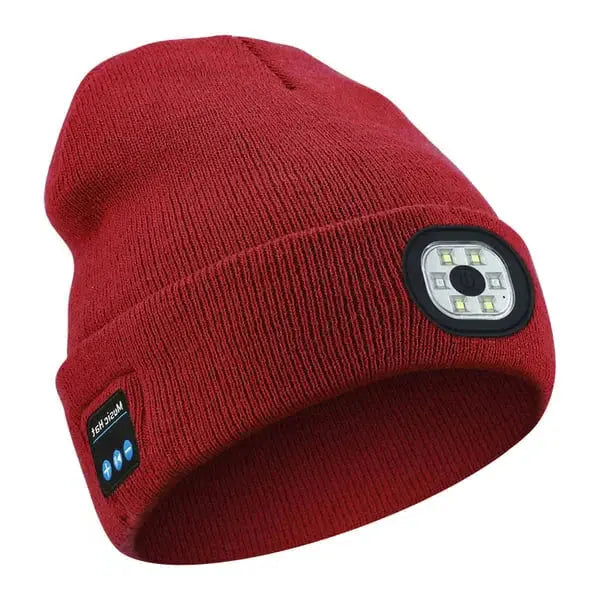 Bluetooth Beanie with Front LED Light and Built-In Speakers, Removable Module Veldora