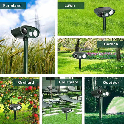 Solar Deer Repeller with Motion Sensor and Ultrasonic Deterrent, Weatherproof 4-Pack Veldora