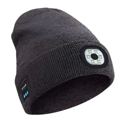 Bluetooth Beanie with Front LED Light and Built-In Speakers, Removable Module Veldora