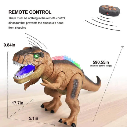 Dinosaur Remote Control Toy with Multi-Color LED Spikes and Roaring Sound, Rechargeable Veldora