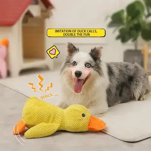 Plush Duck Toy for Dogs with Low Quack and Durable Soft Fabric, Machine Washable Veldora