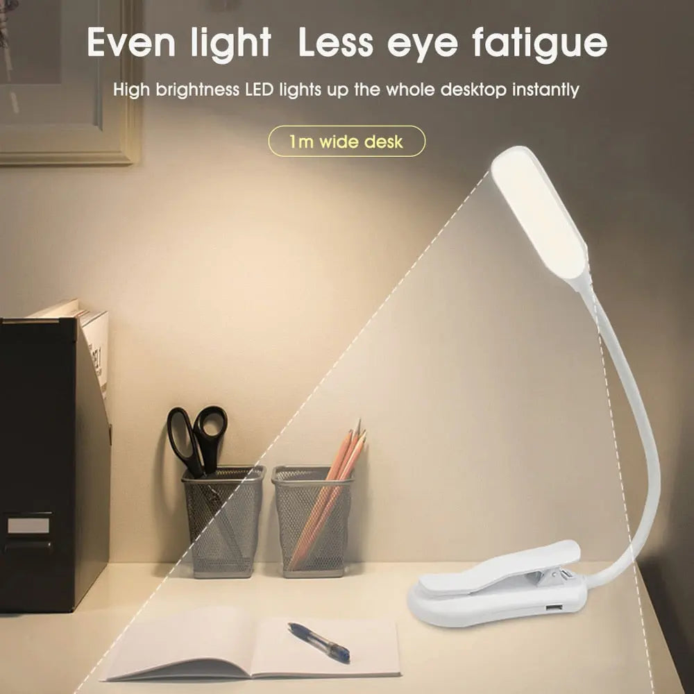 Clip-On Reading Lamp with Adjustable Color Temperature and Rechargeable Battery, 9-LED Veldora