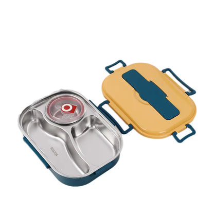Insulated Lunch Box with Stainless Steel Bowl and Leak-Resistant Lid, 3-4 Compartments Veldora
