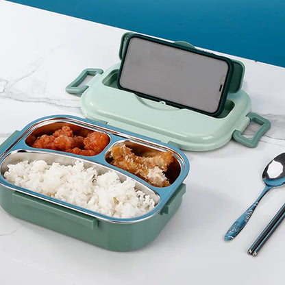 Insulated Lunch Box with Stainless Steel Bowl and Leak-Resistant Lid, 3-4 Compartments Veldora
