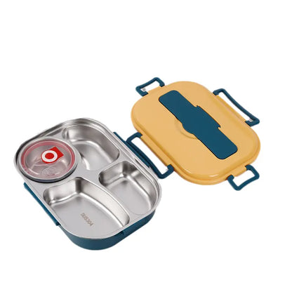 Insulated Lunch Box with Stainless Steel Bowl and Leak-Resistant Lid, 3-4 Compartments Veldora