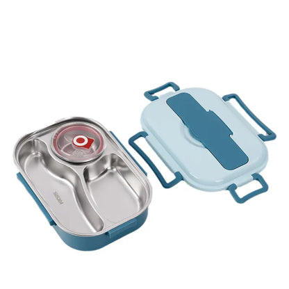 Insulated Lunch Box with Stainless Steel Bowl and Leak-Resistant Lid, 3-4 Compartments Veldora