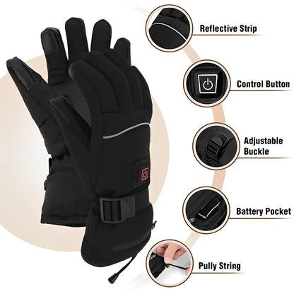 Rechargeable Heated Gloves with Rapid Heating and Removable Battery Pack, Water Resistant Veldora