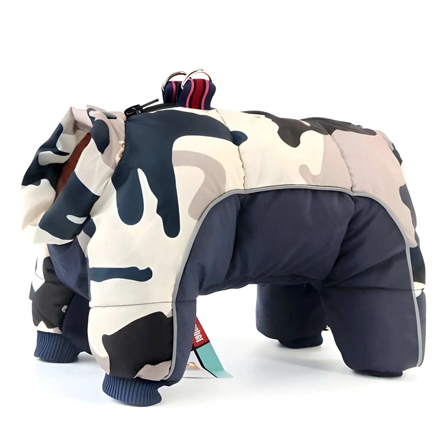 Dog Coat with Water-Resistant Shell and Synthetic Fill, Back Zip, Reflective Trim Veldora