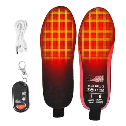 Rechargeable Heated Insoles with Wireless Remote and Three Heat Levels, Slim Fit Veldora