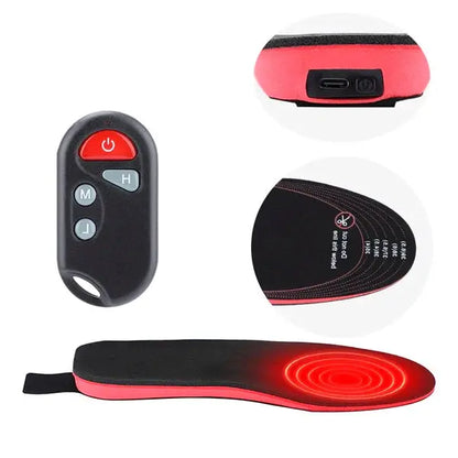 Rechargeable Heated Insoles with Wireless Remote and Three Heat Levels, Slim Fit Veldora