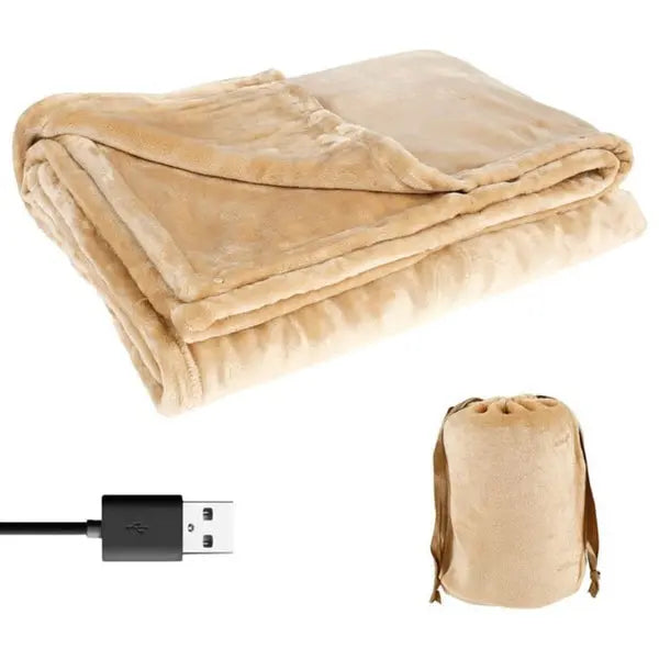 Heated Blanket with USB Power and Soft Flannel, 63 x 33 Inch Two-Person Veldora