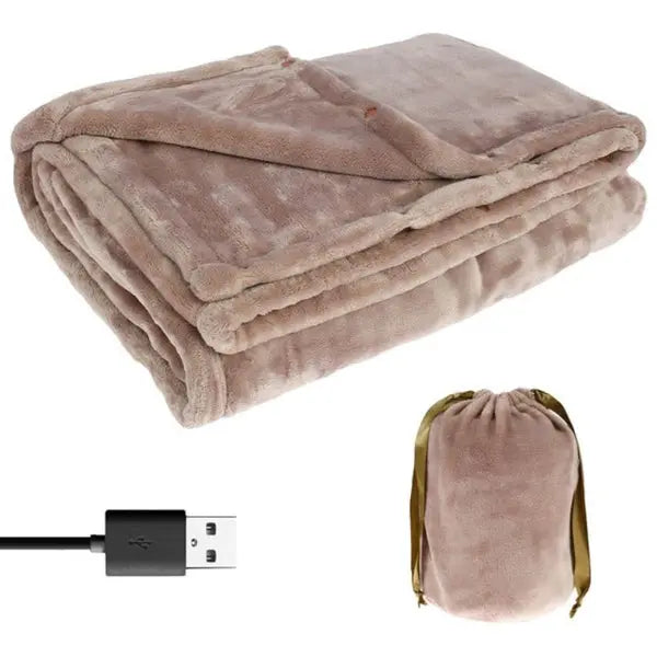 Heated Blanket with USB Power and Soft Flannel, 63 x 33 Inch Two-Person Veldora