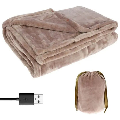 Heated Blanket with USB Power and Soft Flannel, 63 x 33 Inch Two-Person Veldora
